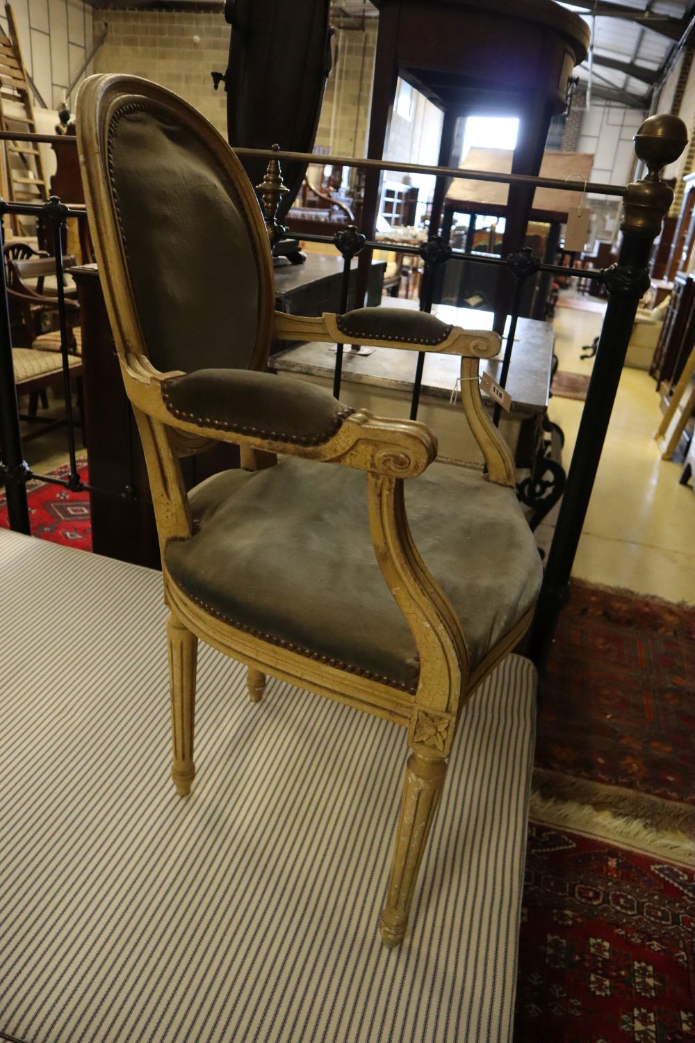 A French painted fauteuil